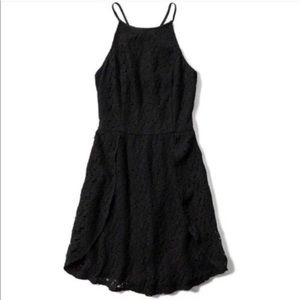 Abercrombie & Fitch Black Flowy Halter Lace Dress
